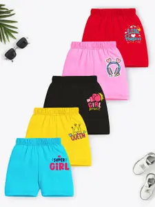 Trampoline Girls Pack Of 5 Printed Cotton Shorts