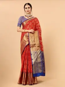 VANAKARA Ethnic Motifs Woven Design Zari Art Silk Banarasi Saree