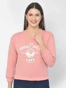 Numero Uno Typography Printed Fleece Pullover Sweatshirt