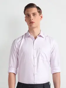 Arrow Checked Long Sleeves Pure Cotton Twill Autopress Formal Shirt