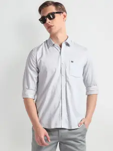 Arrow Sport Spread Collar Slim Fit Twill Casual Shirt