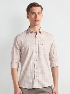 Arrow Sport Slim Fit Tartan Checked Pure Cotton Oxford Casual Shirt