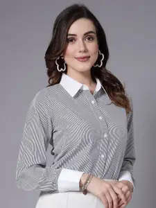Style Quotient Smart Striped Cotton Formal Shirt
