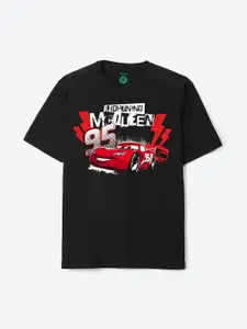 YK Disney Boys Cars Printed Round Neck Short Sleeves Pure Cotton Oversized T-shirt