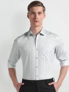 Arrow Spread Collar Long Sleeves Cotton Regular Fit Floral Printed Formal Shirt