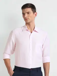 Arrow Spread Collar Long Sleeves Regular Fit Linen Formal Shirt