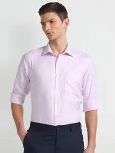 Arrow Spread Collar Grid Tattersall Checks Opaque Checked Cotton Autopress Formal Shirt