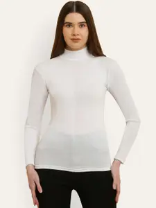 Miaz Lifestyle High Neck Long Sleeves Cotton Top