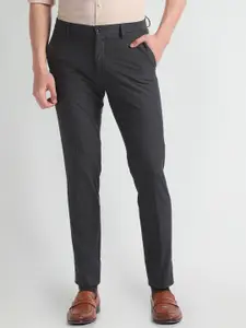 Arrow New York Men Textured Printed Slim Fit Formal Trouser