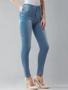 The Roadster Lifestyle Co. Women Blue Skinny Fit Clean Look Heavy Fade Stretchable Jeans