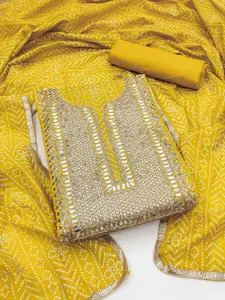 Panzora Bandhani Printed Sequined Unstitched Dress Material