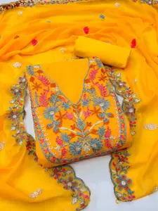 Panzora Floral Embroidered Unstitched Dress Material