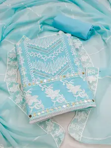 Panzora Floral Embroidered Unstitched Dress Material