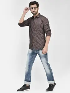 Crimsoune Club Classic Slim Fit Printed Cotton Casual Shirt