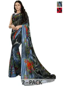 ANAND SAREES Pack of 2 Floral Printed Saree