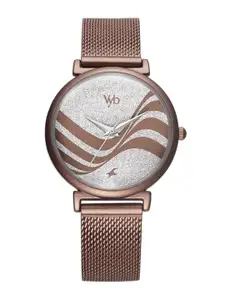 Fastrack Women Textured Stainless Steel Analogue Watch FV60013QM01W