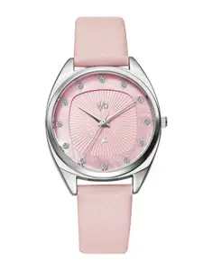 Fastrack Vyb Spotlight Women textured Dial & Leather Straps Analogue Watch FV60023SL01W