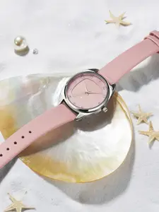 Fastrack Vyb Spotlight Women Textured Dial & Leather Straps Analogue Watch FV60023SL01W