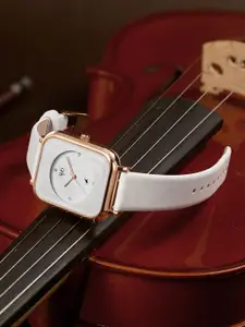 Fastrack Vyb Muse Women Brass Dial & Leather Straps Analogue Watch FV60022WL02W