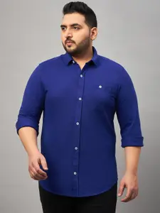 Club York Men Plus Size Spread Collar Cotton Casual Shirt