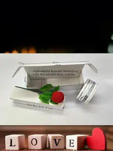 Vighnaharta Rhodium-Plated CZ-Studded Finger Ring With Rose Box