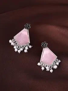 Priyaasi Silver-Plated Geometric Drop Earrings