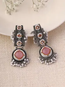 Priyaasi Silver-Plated Contemporary Drop Earrings