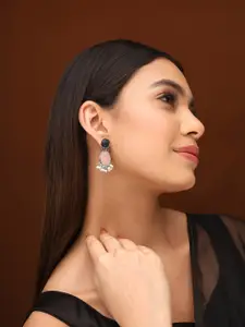 Priyaasi Silver-Plated Contemporary Drop Earrings