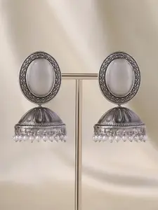 Priyaasi Silver-Plated Dome Shaped Jhumkas