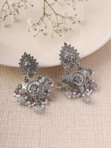 Priyaasi Silver-Plated Contemporary Drop Earrings