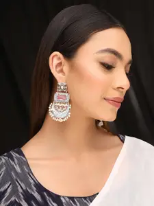 Priyaasi Silver-Plated Contemporary Chandbalis Earrings