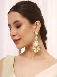 Priyaasi Gold-Plated Kundan Studded Drop Earrings