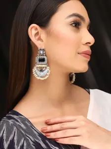 Priyaasi Silver Plated Contemporary Drop Earrings