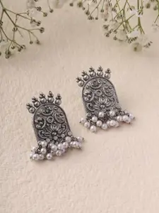 Priyaasi Silver-Plated Floral Studs