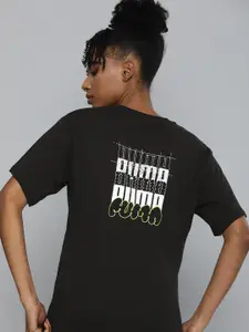Puma Brand Logo Printed CLASSICS BRAND LOVE Drop-Shoulder Sleeves Pure Cotton T-shirt