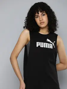 Puma Essential Cut Off Logo Logo Print Pure Cotton Relaxed Fit Tank Top