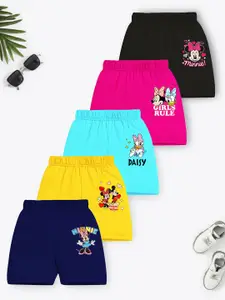 YK Disney Girls Pack Of 5 Printed Cotton Shorts