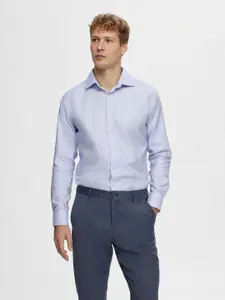 SELECTED Textured Self Design Cotton Formal Shirt