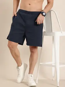 HERE&NOW Men Relaxed Fit Self Design Pure Cotton Shorts