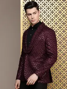 House of Pataudi Single-Breasted Sequinned Blazers