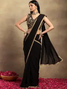 Indya Luxe Embroidered Poly Chiffon Ready to Wear Saree