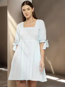 Chemistry Seersucker Striped Fit & Flare Cotton Dress