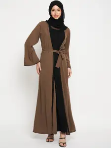 NABIA Front Open Loose Fit Shrug Abaya Burqa With Belt