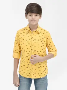 Crimsoune Club Boys Classic Slim Fit Conversational Printed Pure Cotton Casual Shirt