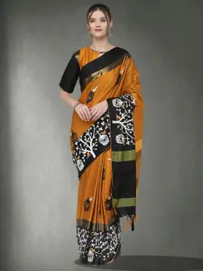 RAJGRANTH Zari Printed Cotton Silk Arani Saree