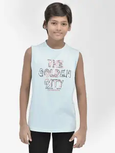 Crimsoune Club Boys Typography Printed Cotton Slim Fit T-shirt