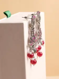 XPNSV Silver-Plated Contemporary Drop Earrings