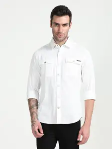 FLY 69 Premium Spread Collar Slim Fit Corduroy Casual Shirt