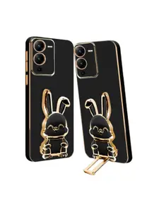 Karwan 3D Bunny With Folding Stand Compatible Vivo V25 Pro Mobile Cover