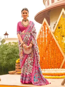 elora Ajrak Printed Patola Saree